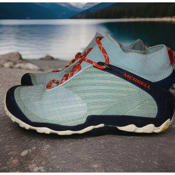 Merrell Chameleon 7 J52576 Womens Icy Blue Sz 10 Sneaker Hiking Shoe Vibram Mid - Picture 4 of 11